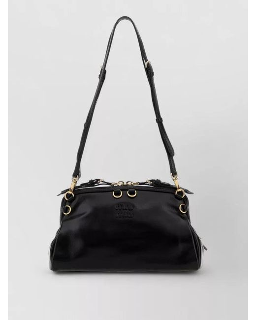 Miu Miu Black Calf Leather Shoulder Bag