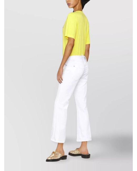 DSquared² White Cropped Flared Trousers