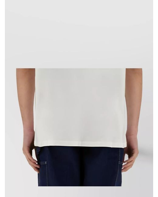 Carhartt White Cotton Logo Patch Short Sleeve T-Shirt for men