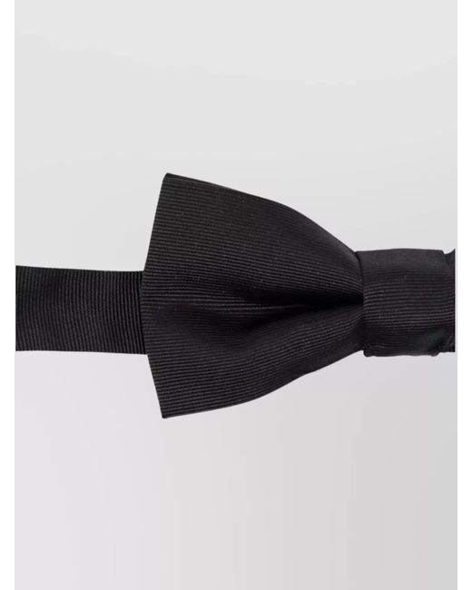 DSquared² Black Silk Fine Ribbed Bow Tie for men