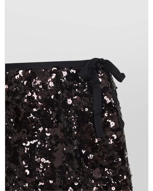 Prada Black Sequin Midi Wrap Skirt