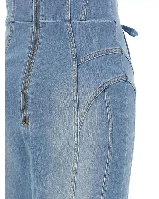 Elisabetta Franchi Blue Denim Midi Dress