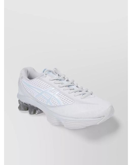 Asics White Synthetic Leather Low-Top Sneakers
