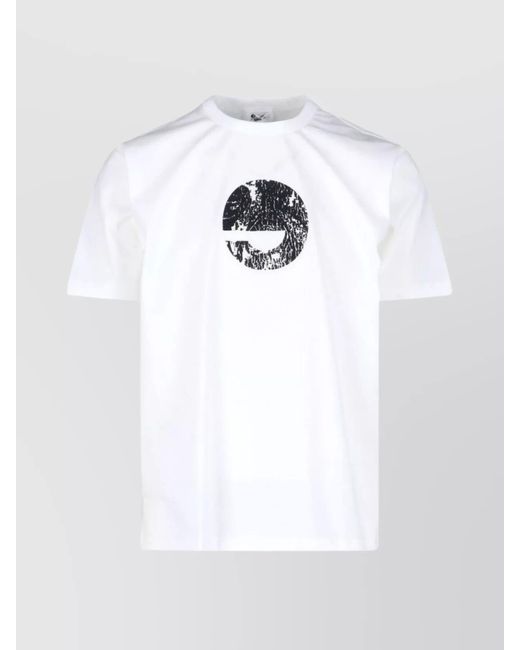 Junya Watanabe White Short Sleeves Graphic Print Round Neck for men
