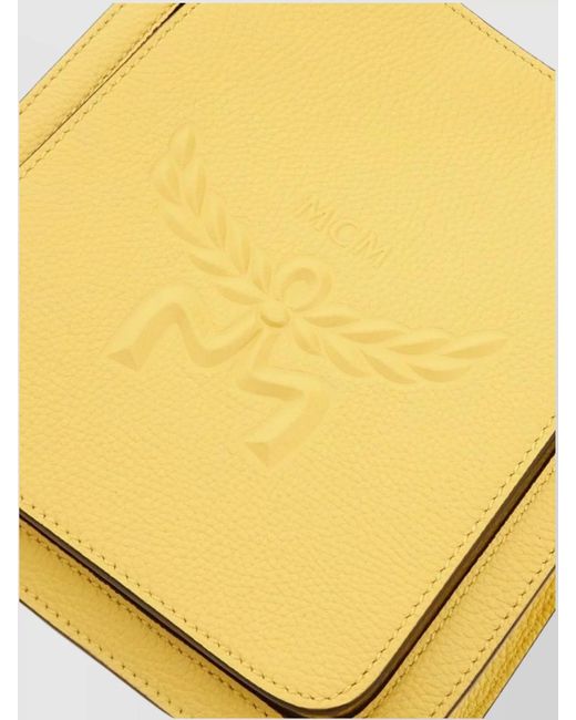 MCM Yellow Mini Leather Crossbody Bag