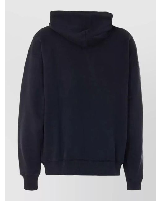 Off-White c/o Virgil Abloh Blue Skate Cotton Hoodie Kangaroo Pocket Ribbed Hem for men