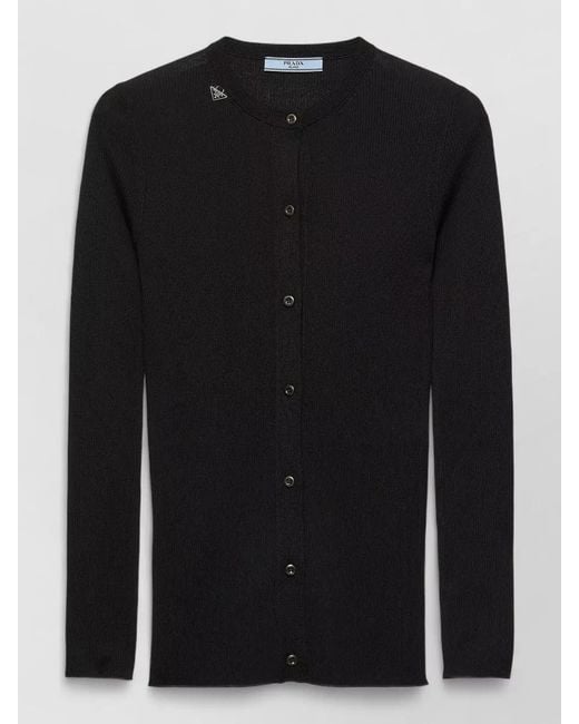 Prada Black Wool Cardigan