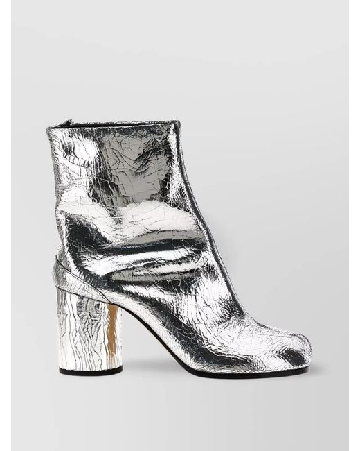 Maison Margiela White Leather Tabi Ankle Boots