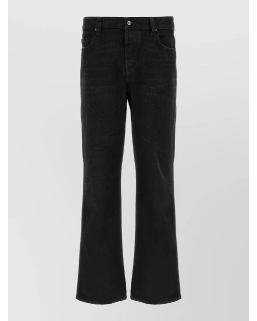 DIESEL Black Cotton Straight-Leg Jeans for men