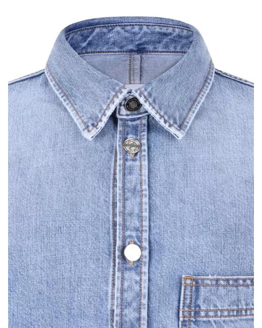 Givenchy Blue Denim Button Down Shirt Long Sleeves for men