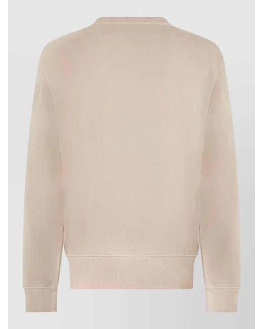 Boss Natural Cotton Ribbed Crew Neck Sweatshirt for men