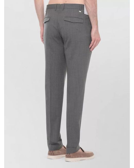 PT Torino Gray Straight-Leg Tailored Trousers for men