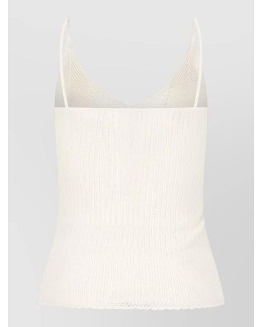 Isabel Marant Natural Knitwear V Neckline Sleeveless Ribbed Design
