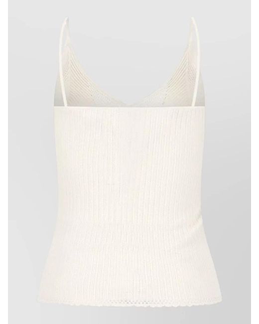 Isabel Marant Natural Silk Knit Long-Sleeve Top