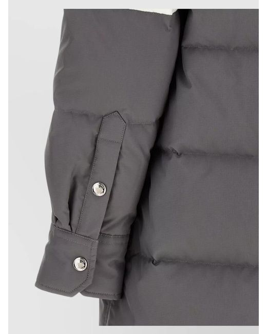Thom Browne Gray Down Quilted Hooded Puffer Jacket