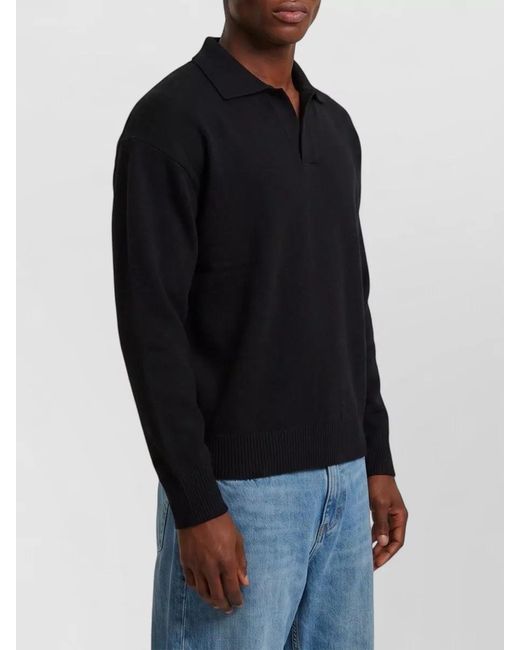 Roberto Collina Blue Skipper Merino Wool Long Sleeve Polo for men