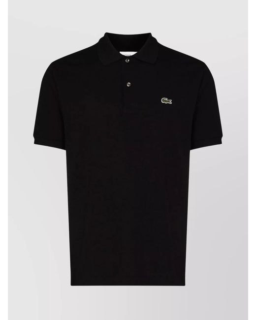 Lacoste Black Cotton Polo Shirt for men