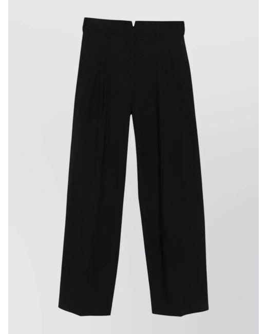 Cellar Door Black Wendy Trousers Belt Loops Pleated Front