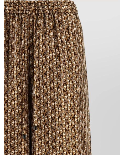 Max Mara Natural Silk High-Rise Wide-Leg Printed Trousers