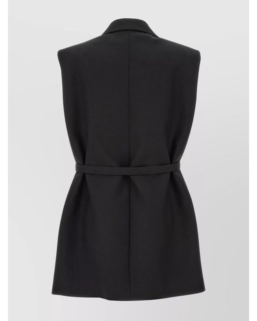 Jil Sander Black Belt Wool Vest