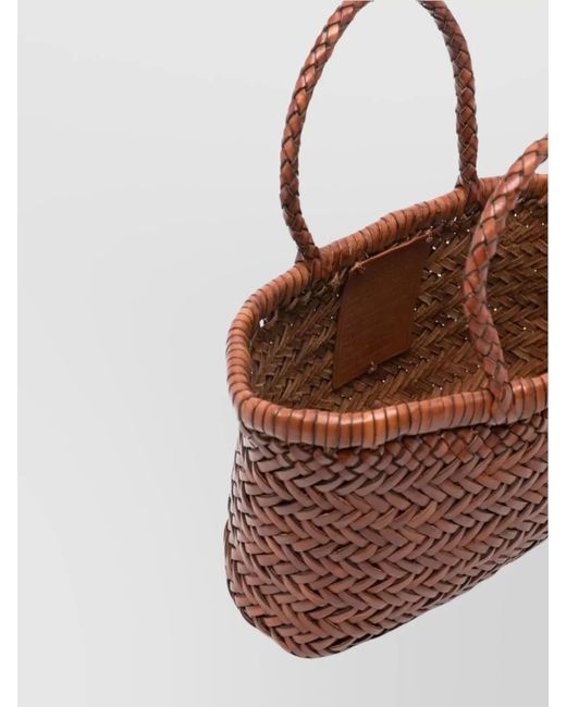 Dragon Diffusion Brown Mini Flat Gora Leather Tote Bag