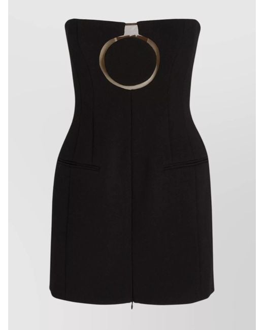 Ferragamo Black Wool Mini Dress