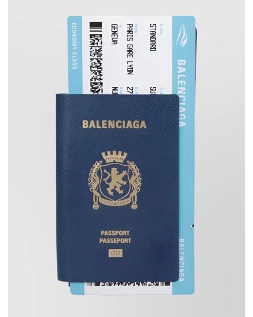Balenciaga Blue Leather Wallet for men