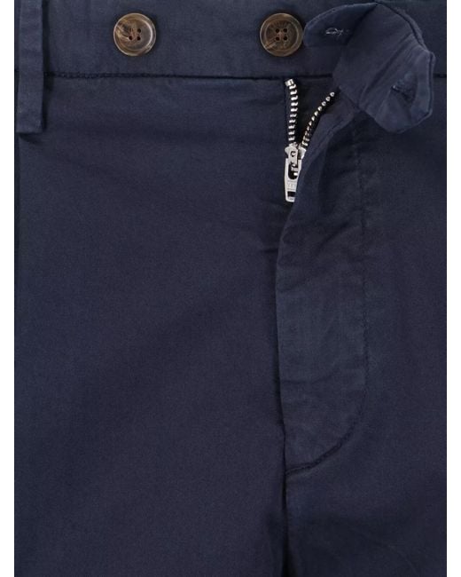 Briglia 1949 Blue Tailored Pants Straight Leg Belt Loops for men
