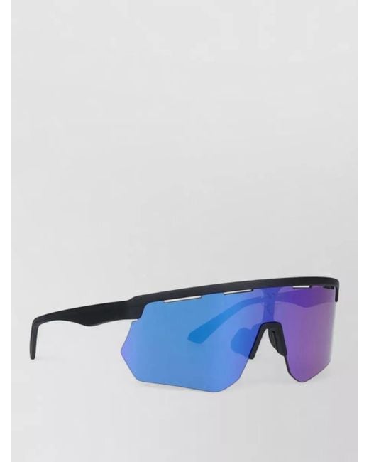 Facehide Blue Sunglasses Rectangular Rimless Frame Statement Lenses