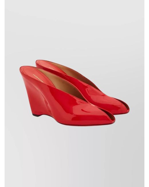 Ferragamo Red Wedges