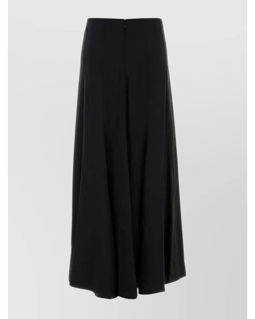 Chloé Black Silk Satin Maxi Skirt