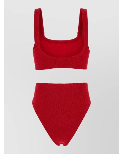 Hunza G Red Stretch Nylon Bikini