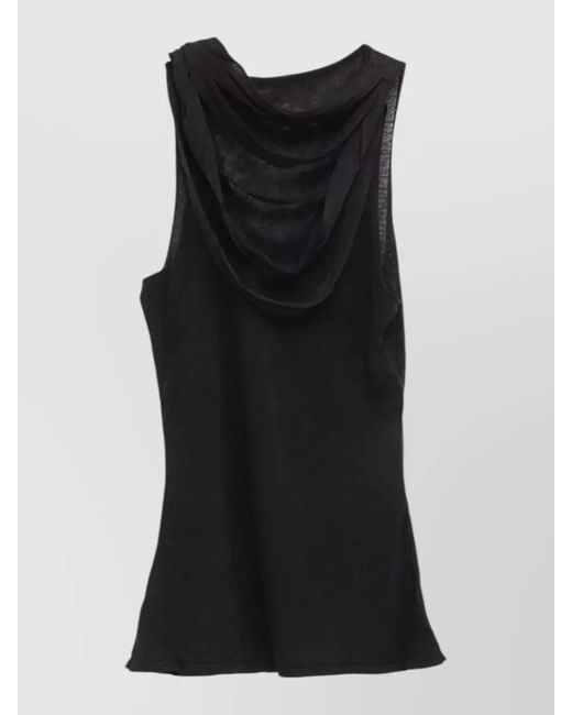 Paloma Wool Black Sleeveless Top Oliveties Draped Sheer Back