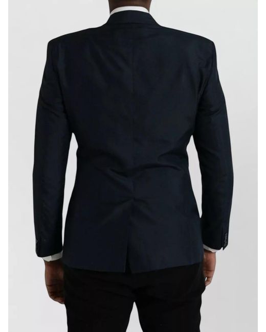 Dolce & Gabbana Black Single-Breasted Wool-Silk Blazer for men