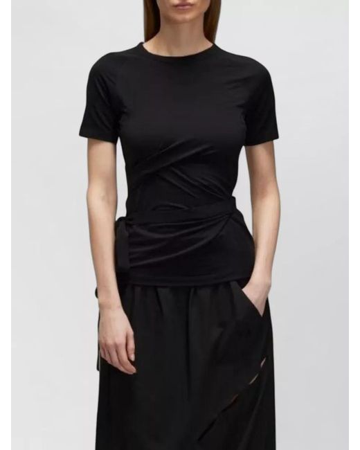 Y-3 Black Crew Neck Short Sleeve Top
