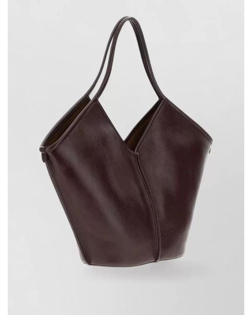 Hereu Brown Calella Leather Tote Bag Top Handle