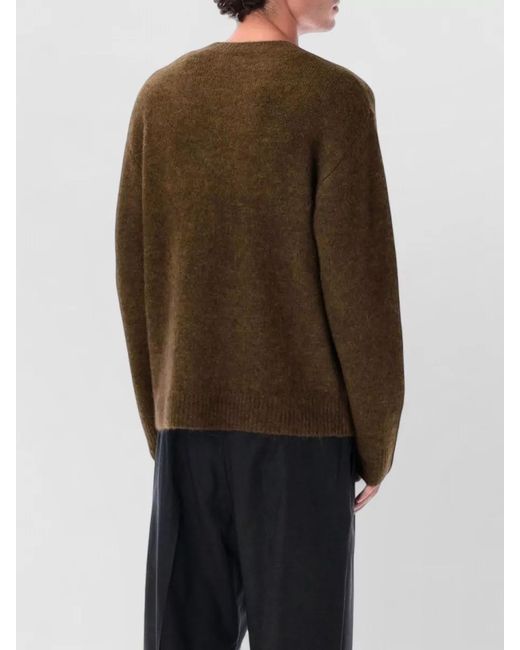 BERNER KUHL Brown Alpaca Wool Ribbed Crewneck Jumper for men
