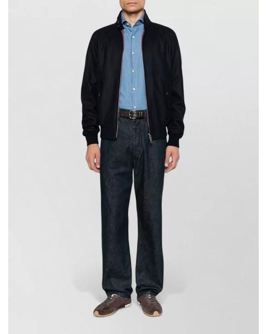 Baracuta Blue Cashmere Single Breasted Coat for men