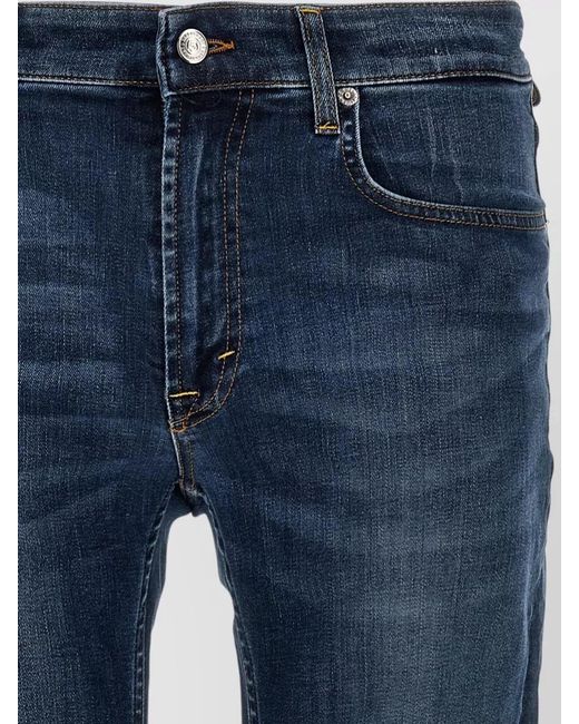 Department 5 Blue Skeith Denim Pants Belt Loops Faded for men