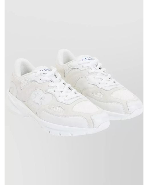 Céline White Leather Low-Top Sneakers