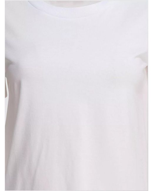 Max Mara White Basic Round Neck Short Sleeve Tops