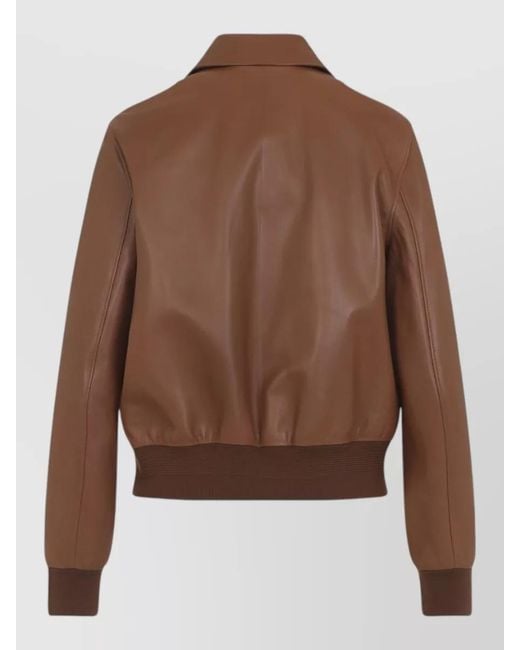 Ralph Lauren Brown Sullivan Bomber Jacket Point Collar