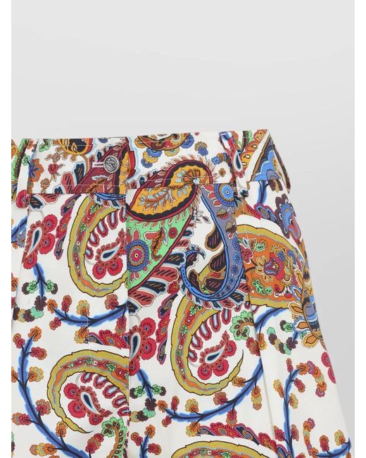 Etro White Cotton Floral-Print Maxi Skirt