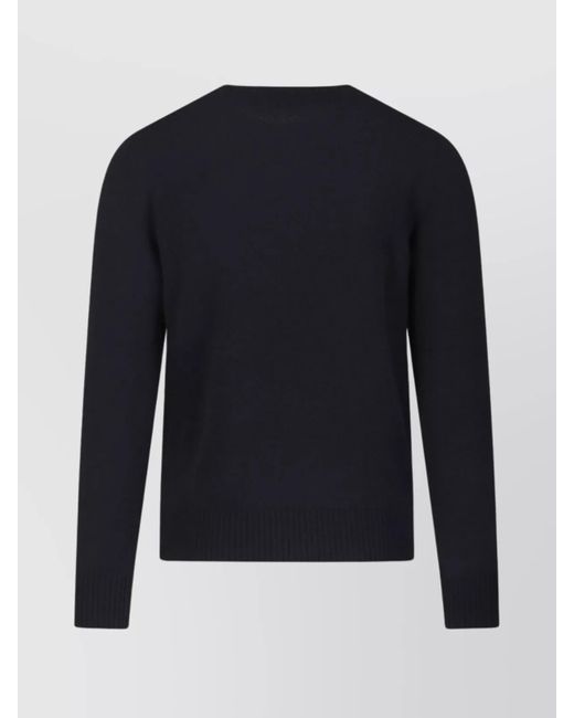 Drumohr Blue Cashmere Crewneck Jumper for men