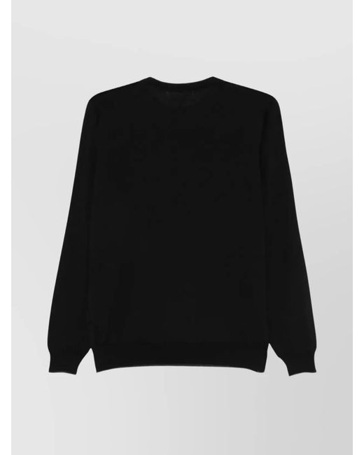 Lardini Black Wool Crew Neck Sweater for men