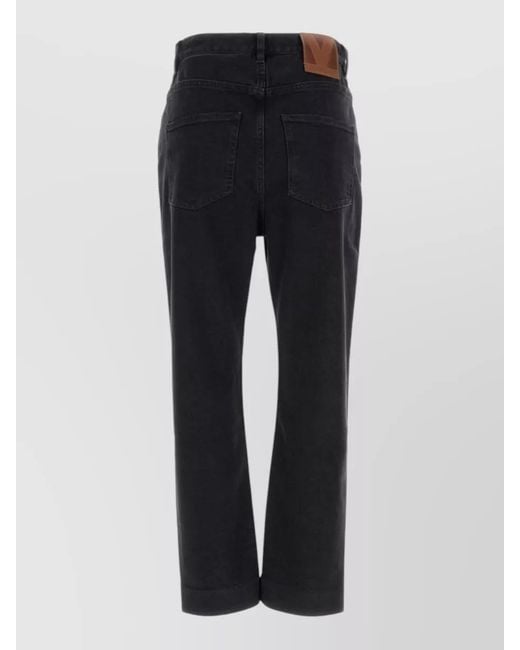 Valentino Garavani Blue High Waist Stretch Denim Straight Leg Jeans