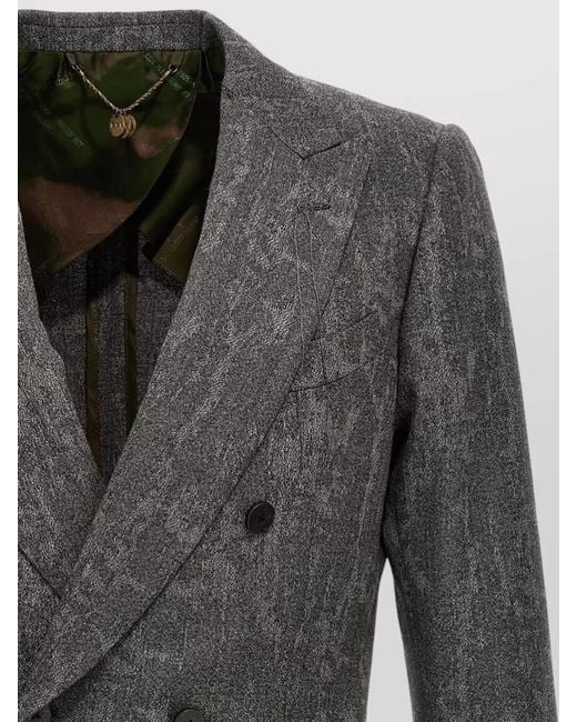 Maurizio Miri Black Wool Double-Breasted Blazer for men