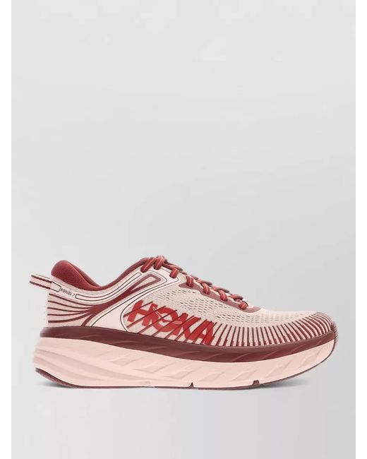 Hoka One One Pink Bondi 7 Sneakers