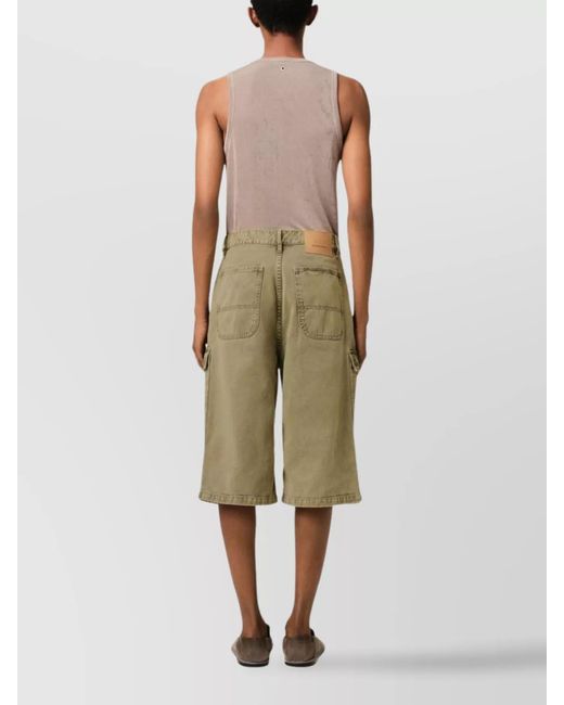 AMI Green Cotton Cargo Shorts for men