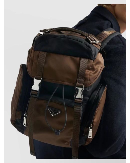 Prada Black Re Nylon Backpack Trekking Style Design for men